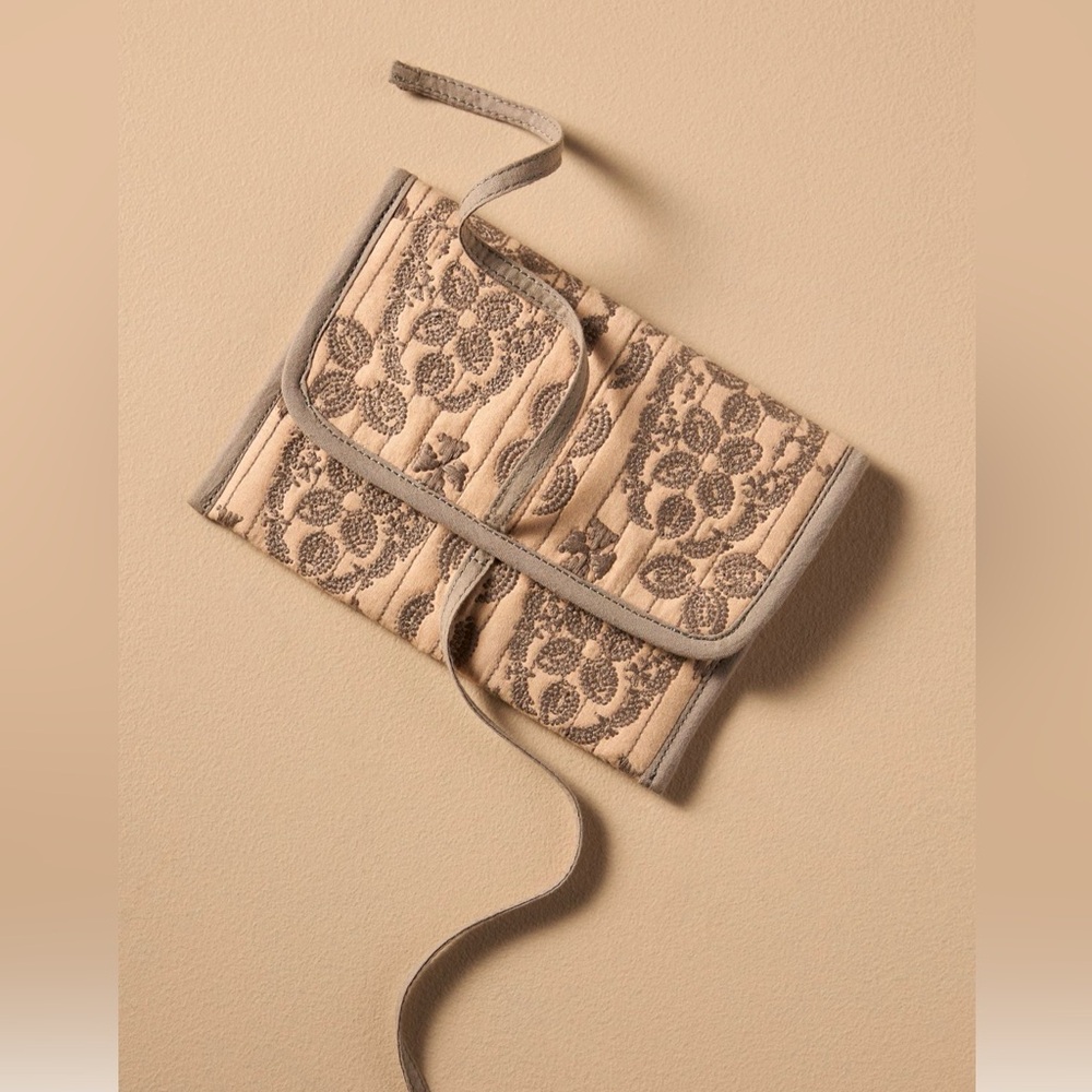 Llano x Anthropologie Embroidered jewelry roll